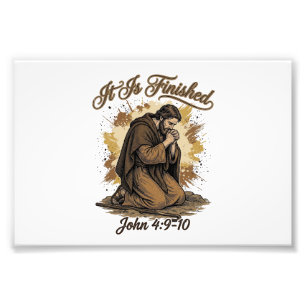 Impression Photo C'est Fini Verset Biblique Vintage Chemise Chrétie
