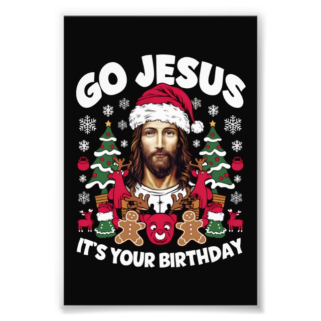 Impression Photo C'est l'anniversaire de Jésus, sale pull de Noël (Devant)