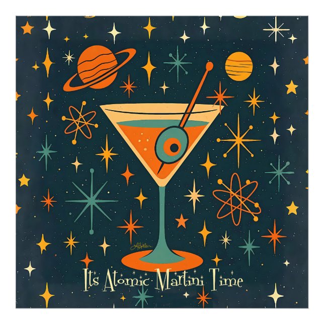 Impression Photo C'est l'heure du Martini Atomique Étoiles Cosmique (Devant)