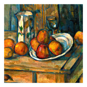 Impression Photo Cezanne - Vie morte avec Jug de Lait et Fruit