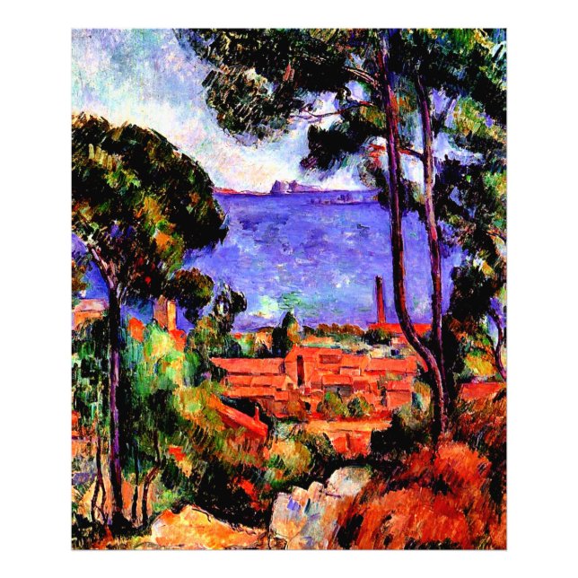 Impression Photo Cezanne - Vue à travers les arbres (Devant)