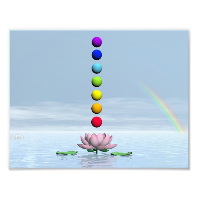 Impression Photo Chakras et arc-en-ciel - rendu 3D (Devant)