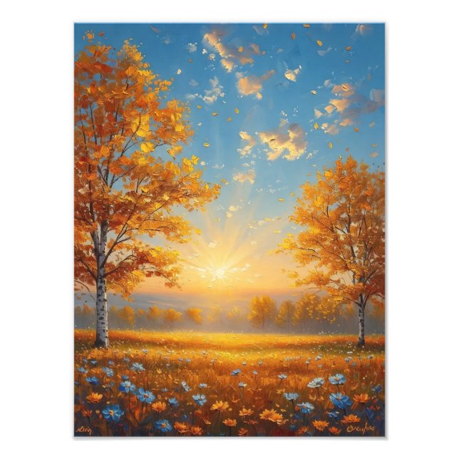 Impression Photo Champ d'automne (Devant)