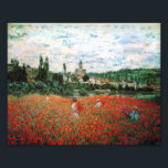 Impression Photo Champ de Monet de Red Poppies<br><div class="desc">Monet Field of Red Poppies, photo imprimée. Huile sur toile de 1879. Monet a peint plusieurs champs de pavot au cours de sa carrière. Ce tableau particulier présente plusieurs jeunes femmes en robes de soleil et des chapeaux de soleil ramassant les fleurs rouges devant une rivière lors d'une journée estivale...</div>