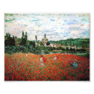 Impression Photo Champ de Monet de Red Poppies