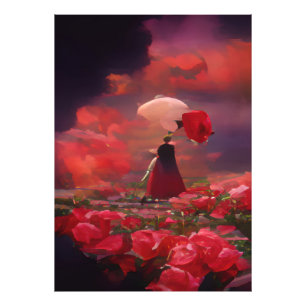 Impression Photo Champ Rose Imaginaire sous le ciel