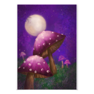 Impression Photo Champignons et clair de lune