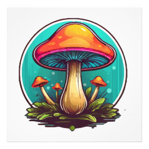 Impression Photo Champignons Magiques Colorés
