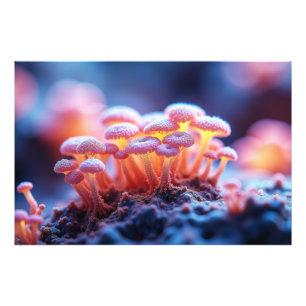 Impression Photo Champignons roses Dreamy - Macro nature douce