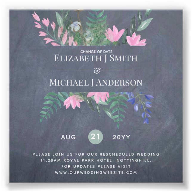 Impression Photo Change of Date Plans Postponement Wildflowers Chic (Devant)