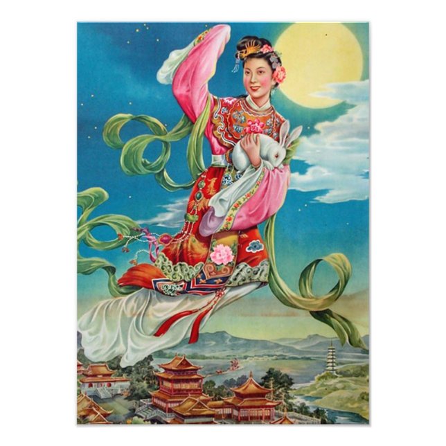 Impression Photo Chang'e s'envole vers la lune (Devant)