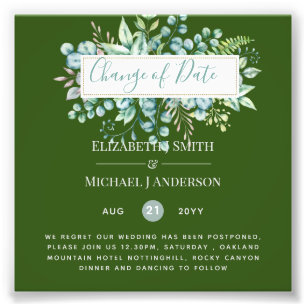 Impression Photo Changement de plan Date Greenery Eucalyptus Event