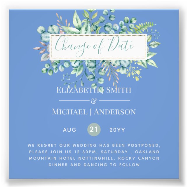 Impression Photo Changement de plan Date Greenery Eucalyptus Event (Devant)