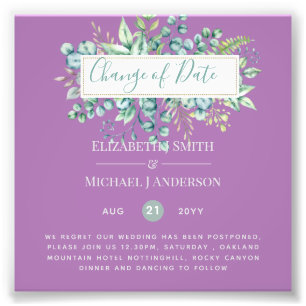 Impression Photo Changement de plan Date Greenery Eucalyptus Event