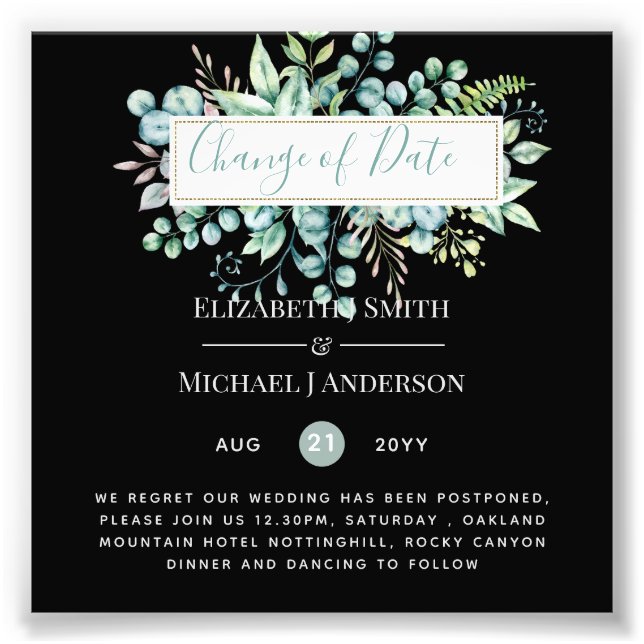 Impression Photo Changement de plan Date Greenery Eucalyptus Event (Devant)