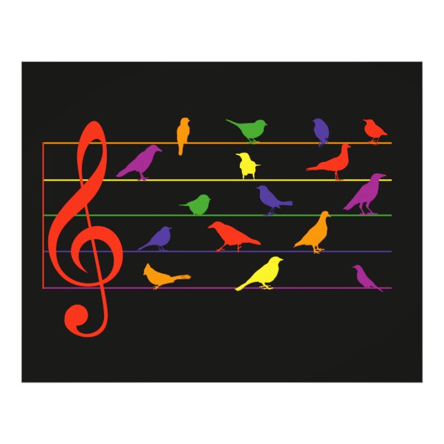 Impression Photo Chant d'oiseau, motif coloré (Devant)