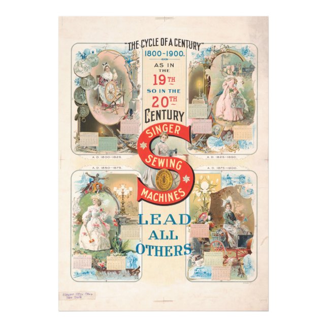 Impression Photo Chanteur vintage - Machine à coudre et (Devant)