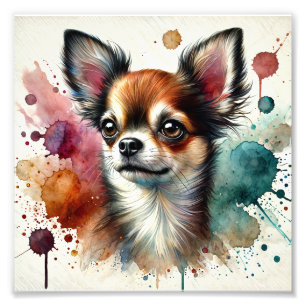 Impression Photo Charme Chihuahua Aquarelle Art