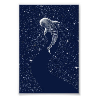 Impression Photo Chartreuse Sharks Art | Vintage de requin-fleurs