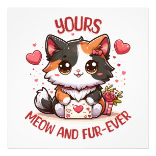 Impression Photo Chat calico adorable pour la Saint-Valentin