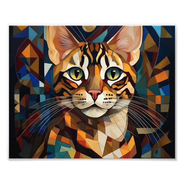 Impression Photo Chat Cubisme IA (Devant)