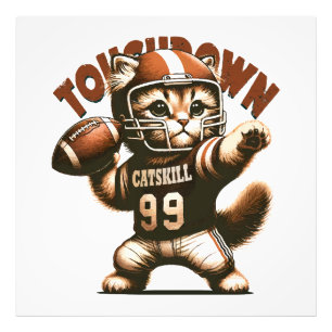 Impression Photo Chat de football américain - Touchdown Purrfection