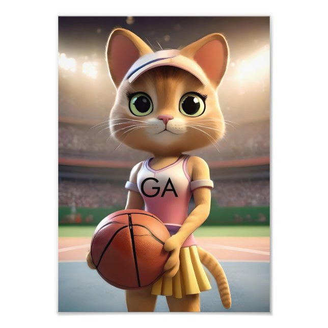 Impression Photo Chat de Netball Féminin, (Devant)