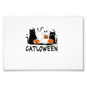 Impression Photo Chat fantôme d'Halloween Chatloween Drôle Chat noi