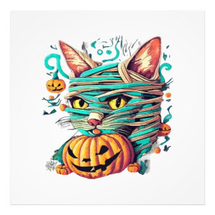 Impression Photo Chat momie drôle Halloween