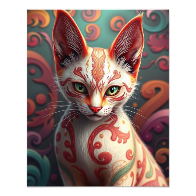 Impression Photo Chat mystique siamois (Devant)