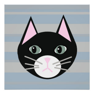 Impression Photo Chat noir, rayures