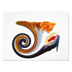 Impression Photo Chat roux drôle Carpe Abstrait Art Musical Or