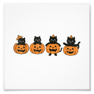 Impression Photo Chat vintage des années 90 Halloween Citrouille Ch