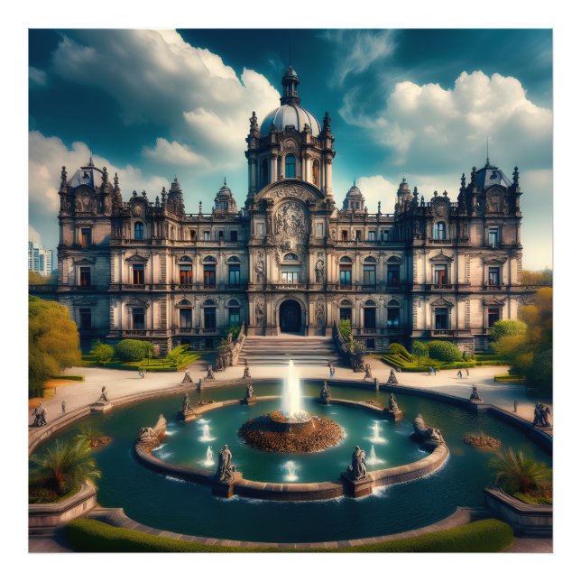 Impression Photo Château de Chapultepec Mexique Vintage voyage (Devant)