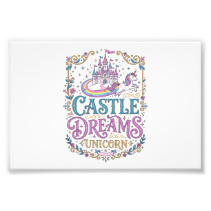 Impression Photo Château de licorne Rêves Licorne Fond blanc Pri