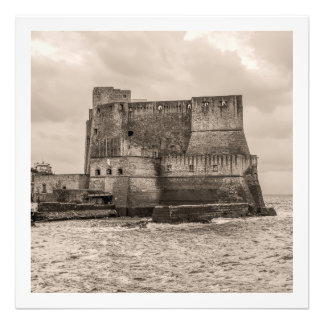 Impression Photo Château dell'Ovo teinté en sépia