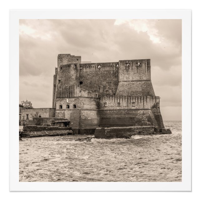 Impression Photo Château dell'Ovo teinté en sépia (Devant)