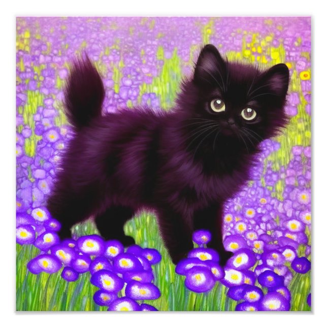 Impression Photo Chaton noir de Gustav Klimt (Devant)