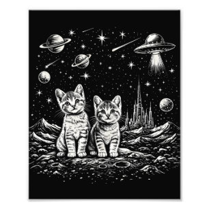 Impression Photo Chatons de l'espace Chats dans le Cosmos