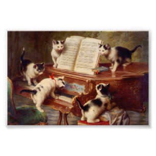 Impression Photo Chatons et piano