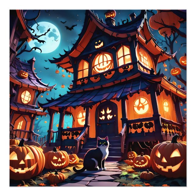 Impression Photo Chats Haunted Fun House (Devant)