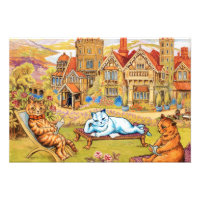 Chats se relaxant dans les jardins de Napsbury by
