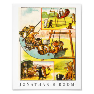 Impression Photo Chats Vintages amusants Chatons Chatons Enfants Dé