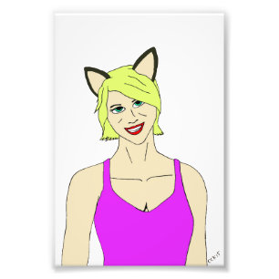 Impression Photo chatte fille