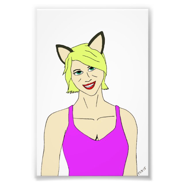 Impression Photo chatte fille (Devant)