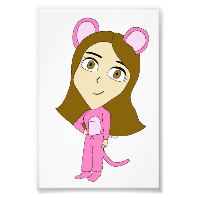 Impression Photo chatte rose (Devant)