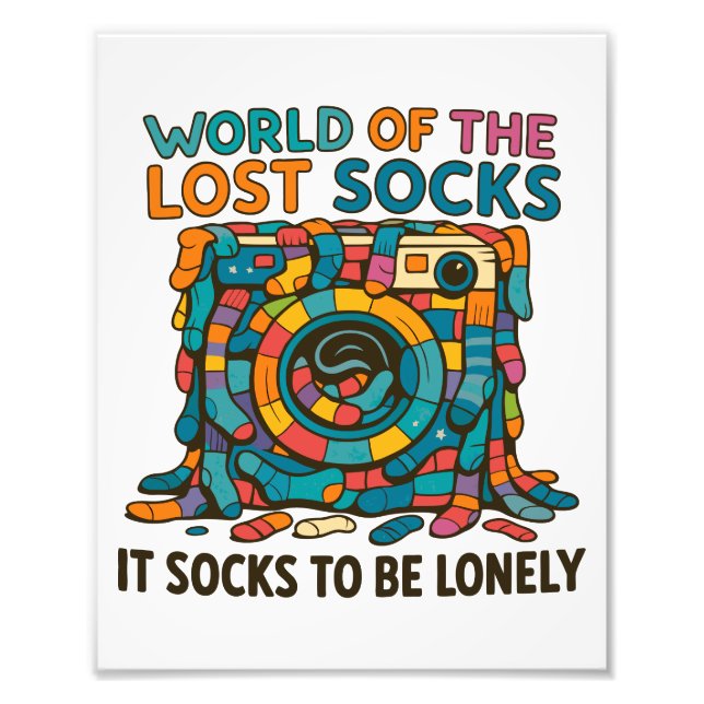 Impression Photo Chaussettes Danoises Drôle Monde Manquant Mais Pas (Devant)