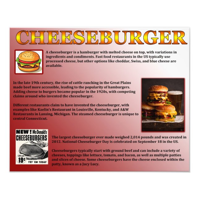 Impression Photo Cheeseburger (Devant)