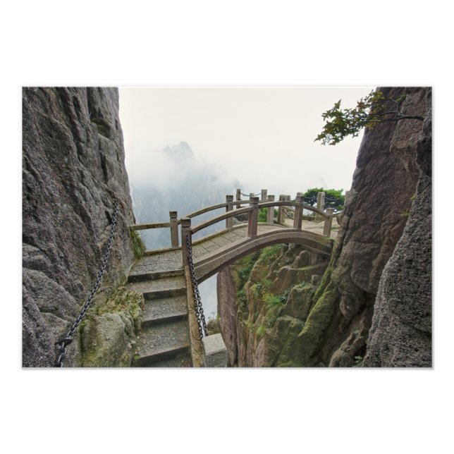 Impression Photo Chemin et petit pont, Mont Jaune, (Devant)