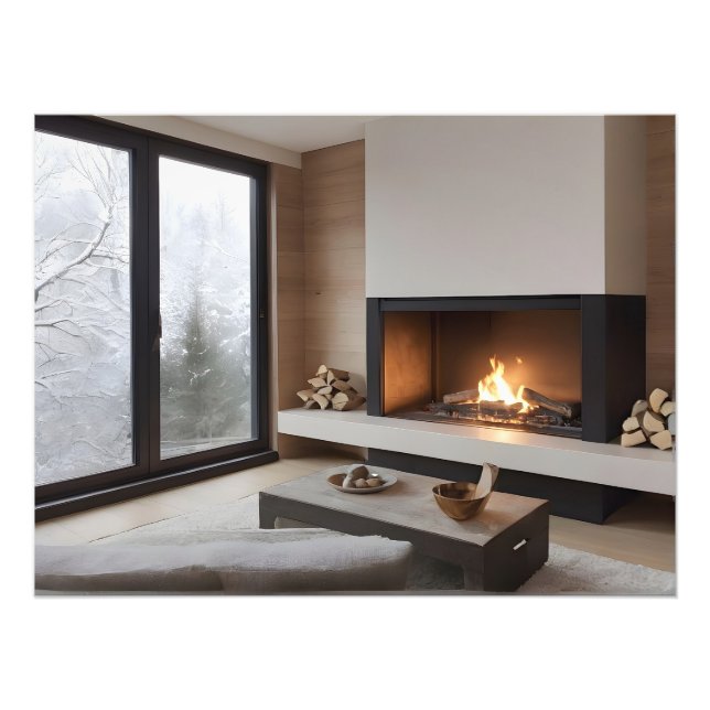 Impression Photo Cheminée à la maison (Devant)